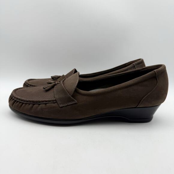 SAS Womens Taylor Wedge Loafer US 12 M EU 42.5 Brown Leather NIB - Picture 9 of 14